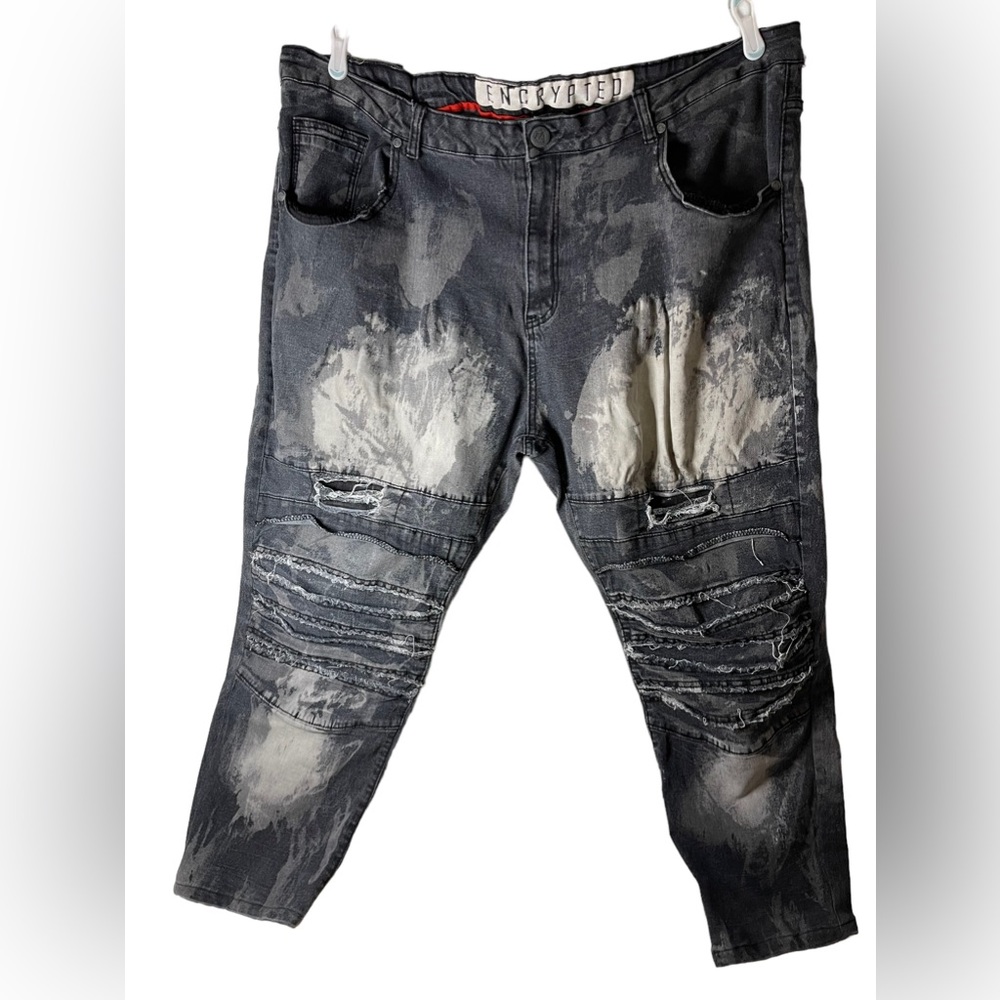 encrypted‎ mens black jeans 48x27. BoxU